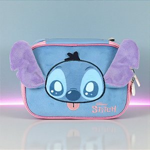 Estojo Box com Zíper - Stitch Peluciado - 21x17cm - Disney Original - 1 unidade - Luxcel