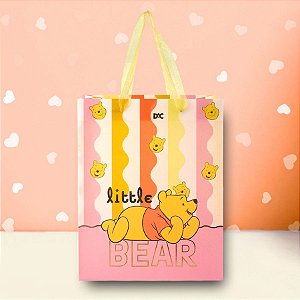 Sacola de Plástico - Ursinho Pooh - 24x19x8cm - Disney Original - 1 unidade - DAC