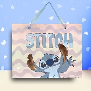 Sacola de Plástico Horizontal - Stitch Lilás - 32x24x8 - Disney Original - 1 unidade - DAC