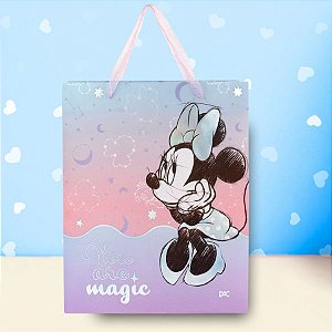 Sacola de Plástico - Minnie Mouse Rosa - 31x26x9cm - Disney Original - 1 unidade - DAC