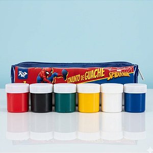 Conjunto Guache - Homem Aranha - 6 Cores - Disney Original - 1 unidade - DAC
