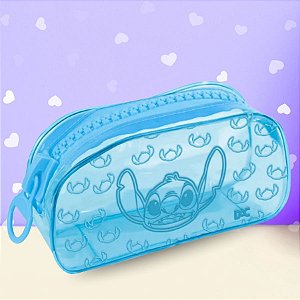 Estojo Simples de PVC com Zíper Tratorado - Stitch - 21x10cm - Disney Original - 1 unidade - DAC