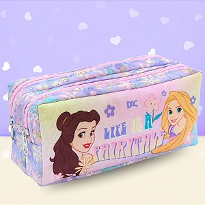 Estojo Duplo com Zíper - Princesas - 19x8cm - Disney Original - 1 unidade - DAC