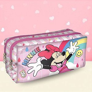 Estojo Duplo com Zíper - Minnie Mouse - 19x8cm - Disney Original - 1 unidade - DAC
