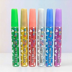 Cola Glitter Metálica - Mickey Mouse - 6 Cores - Disney Original - 1 unidade - DAC