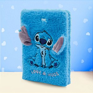 Caderno De Anotações Fluffy Pelúcia - Stitch - 21x15cm - Disney Original - 1 unidade - DAC