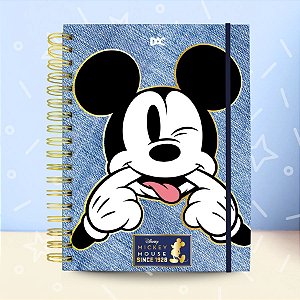 Caderno Smart Univ. Folhas Reposicionáveis - Mickey Mouse Azul  - 10 Div - 20x27cm - Disney Original - 1 unidade - DAC