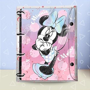Fichário Universitário Pvc - Minnie Mouse Rosa - 27x22cm - Disney Original - 1 unidade - DAC