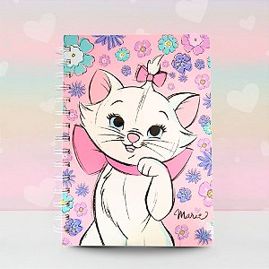 Caderno de Anotações A5 - Gata Marie - 146x206mm - 80 Folhas - Disney Original - 1 unidade - Culturama