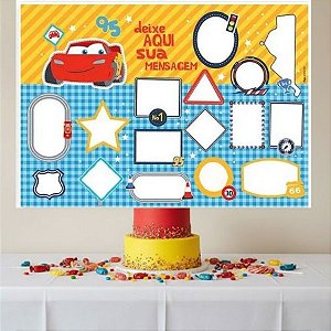 Painel Decorativo com Mural de Recados - Carros - 64x45cm - Disney Original -  unidades - Regina