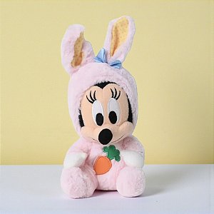 Pelúcia Minnie Mouse Rosa de Páscoa - 18cm - Disney Original - 1 unidade - Cromus
