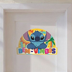 Painel Decorativo em EVA - Stitch - Bem Vindos - 49x32cm - Disney Original - 1 unidade - Piffer