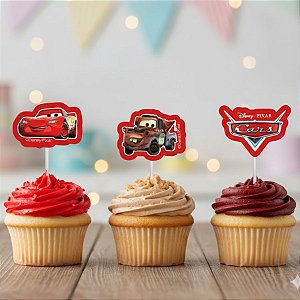 Pick Decorativo para Doces - Carros - Disney Original - 12 unidades - Piffer
