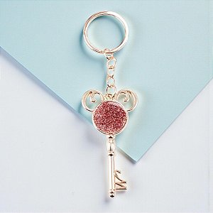 Chaveiro Metal - Mickey Mouse - Chave Rose - 7cm - Disney Original - 1 unidade - Taimes
