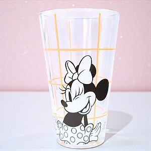 Copo de Vidro - Minnie Mouse - Laranja - 300ml - Disney Original - 1 unidade - Tuut