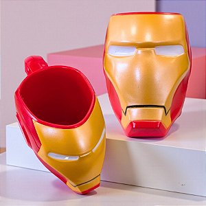 Caneca de Plástico 3D - Homem de Ferro - 285ml - Disney Original - 1 unidade - Tuut