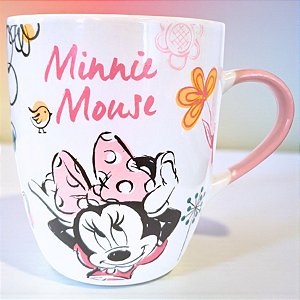 Caneca de Cerâmica - Minnie Mouse - Branca - 330ml - Disney Original - 1 unidade - Tuut