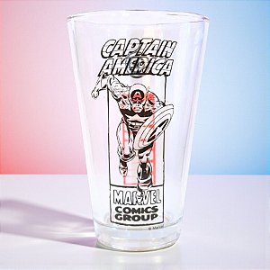Copo de Vidro - Capitão América - Vingadores - 300ml - Disney Original - 1 unidade - Tuut