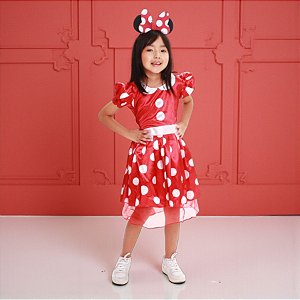 Fantasia Infantil Minnie Mouse - Vestido e Tiara - G - Disney Original - 1 unidade - Novabrink