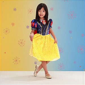 Fantasia Infantil Branca de Neve - Vestido - P - Disney Original - 1 unidade - Novabrink