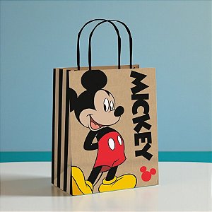 Sacola de Papel - Mickey Kraft Colors - G 32x26,5x13cm - Disney Original - 10 unidades - Cromus