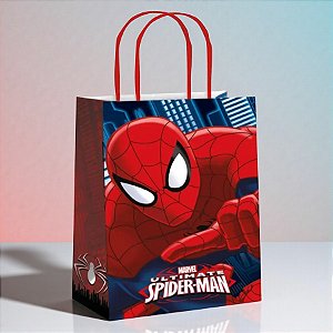 Sacola de Papel - Spider Clássico - G 32x26,5x13cm - Disney Original - 10 unidades - Cromus