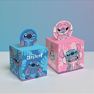 Caixa Pop Up - Stitch e Angel - M 9x9x11cm - Disney Original - 10 unidades - Cromus