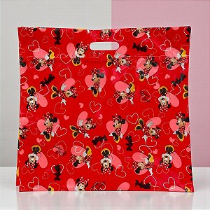 Sacola Laminada com Zip - 43x46x5cm - Minnie Mouse Red - Disney Original - 1 unidade - Cromus