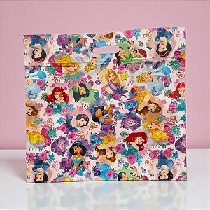 Sacola Laminada com Zip - 43x46x5cm - Princesas - Disney Original - 1 unidade - Cromus