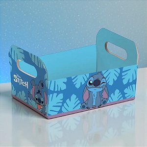 Caixote de Papel Cartão - Stitch - P 16x10,5x4,5cm - Disney Original - 1 unidade - Cromus
