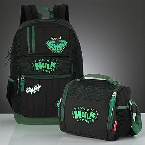 Conjunto Mochila e Lancheira Escolar - Hulk - 1 unidade - Disney Original - Rizzo