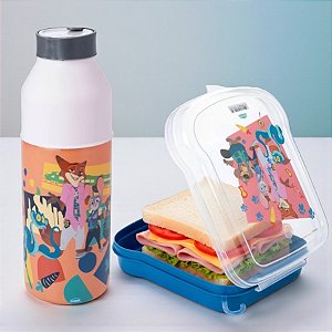 Conjunto Sanduicheira e Garrafa - Zootopia - 1 unidade - Disney Original - Plasútil