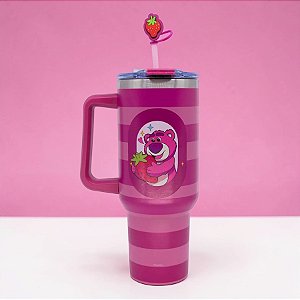 Caneca Térmica com Canudo - Lotso - Toy Story - 1,15l - Disney Original - 1 unidade - Zonacriativa - Rizzo