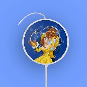 Vela Plana Adesivada Pick - A Bela e a Fera - 1 unidade - Disney Original - Rizzo