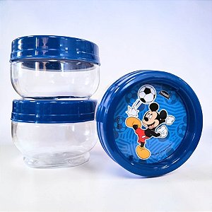 Conjunto Organizador Gire e Trave - Mickey Futebol - Azul - 155ml - Disney Original - 1 unidade - Plasútil - Rizzo