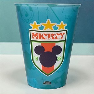 Copo de Plástico Mickey Futebol - Verde Água - 280ml - Disney Original - 1 unidade - Plasútil - Rizzo
