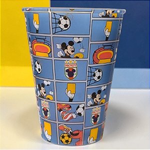 Copo de Plástico Mickey Futebol - Azul - 280ml - Disney Original - 1 unidade - Plasútil - Rizzo