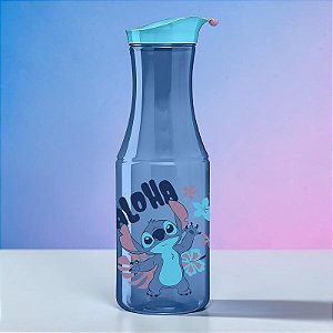 Garrafa de Plástico - Stitch - Azul - 1,2l - 1 unidade - Disney Original - Tiba