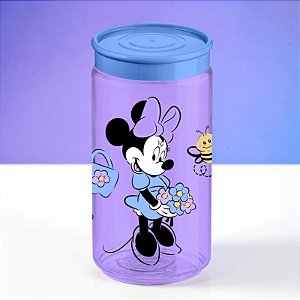 Pote de Plástico Organizador - Minnie Mouse - Lilás - 350ml - 1 unidade - Disney Original - Tiba