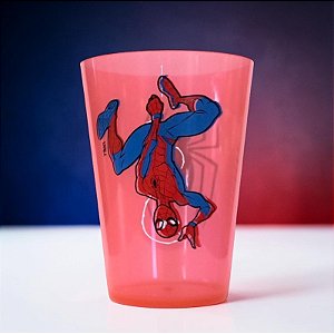 Copo de Plástico Homem Aranha - Vermelho - 350ml - 1 unidade - Disney Original - Tiba