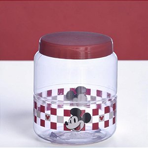 Pote de Plástico Organizador - Mickey Mouse - Vermelho - 1,25L - 1 unidade - Disney Original - Tiba