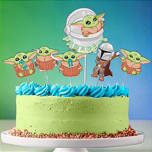 Topo de Bolo - Grogu - Star Wars - Disney Original - 6 unidades - Regina - Rizzo