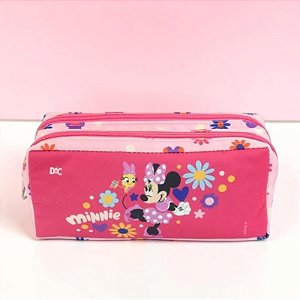 Estojo Duplo com Zíper - Minnie Mouse - Rosa - 20x10cm - Disney Original - 1 unidade - DAC Art - Rizzo