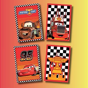 Quadro Decorativo - Carros - 21x31cm - Disney Original - 4 unidades - FestColor - Rizzo