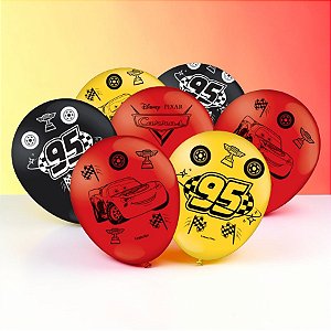 Balão de Festa Decorado 9" 23cm - Carros - Disney Original - 25 unidades - FestColor - Rizzo