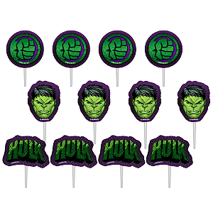 Palitos Decorativos P/ Doces Hulk - 12 PÇs - 1 UN - Piffer - Rizzo