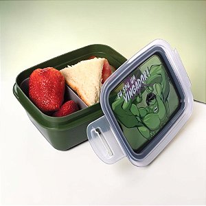 Marmita Hermética com Divisória - Hulk - 630ml - Disney Original - 1 unidade - Plasútil - Rizzo