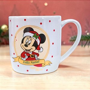 Caneca de Porcelana - Minnie Mouse Natal - 350ml - Disney Original - 1 unidade - Cromus - Rizzo