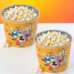 Balde de Pipoca - Mickey Futebol - 2,1L - Disney Original - 2 unidades - Plasútil