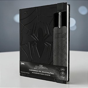 Caderno de Anotações e Acessório para Caneta - Homem Aranha - 80 Folhas - 15x21cm - Disney Original - 1 unidade - DAC -